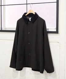 coen（コーエン）の「ウールブレンドツイルジャケット（ステンカラーコート）」