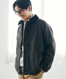 coen（コーエン）の「ウールブレンドツイルジャケット（ステンカラーコート）」