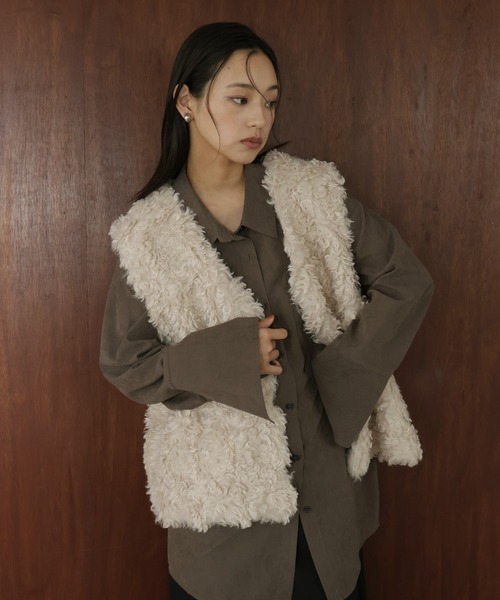 プードルフェイクファーベスト（ベスト）｜hellam（へラム）の