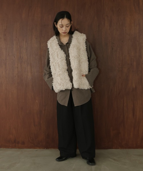 プードルフェイクファーベスト（ベスト）｜hellam（へラム）の