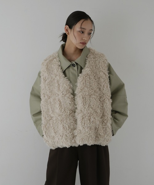 プードルフェイクファーベスト（ベスト）｜hellam（へラム）の