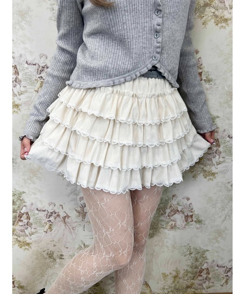 PHILLY（フィリー）の「フェイクスウェードフリルミニスカート（スカート・レディース・ブラウン/アイボリー・FREE）」の19枚目の写真