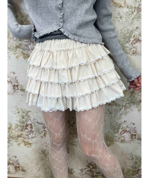 PHILLY（フィリー）の「フェイクスウェードフリルミニスカート（スカート・レディース・ブラウン/アイボリー・FREE）」の18枚目の写真