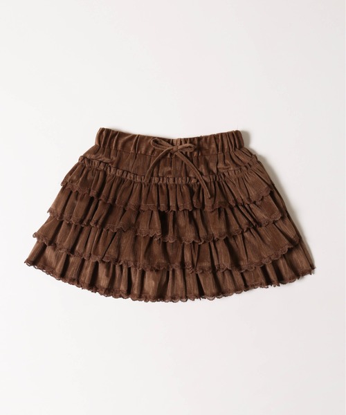 PHILLY（フィリー）の「フェイクスウェードフリルミニスカート（スカート・レディース・ブラウン/アイボリー・FREE）」の8枚目の写真