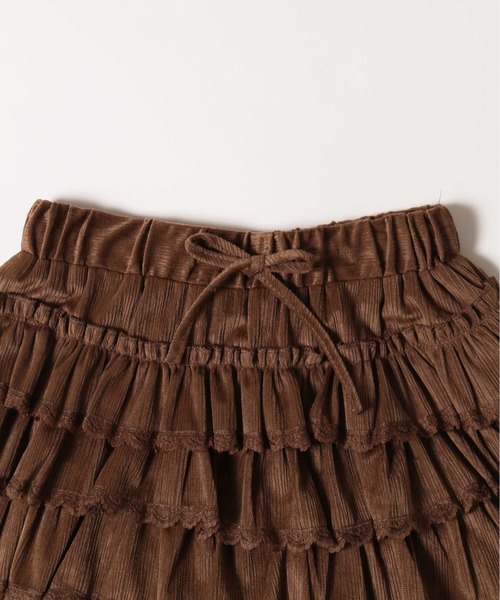 PHILLY（フィリー）の「フェイクスウェードフリルミニスカート（スカート・レディース・ブラウン/アイボリー・FREE）」の7枚目の写真
