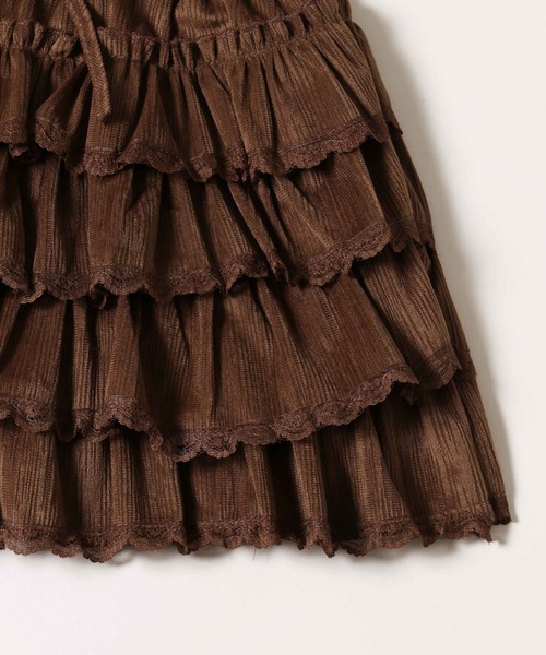 PHILLY（フィリー）の「フェイクスウェードフリルミニスカート（スカート・レディース・ブラウン/アイボリー・FREE）」の6枚目の写真
