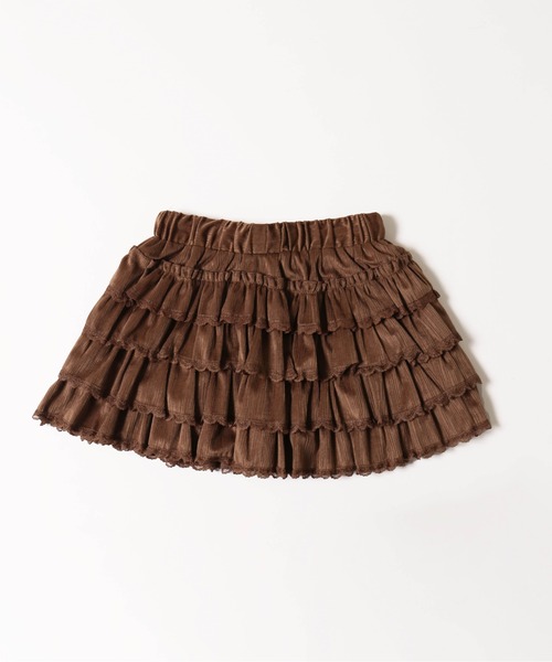 PHILLY（フィリー）の「フェイクスウェードフリルミニスカート（スカート・レディース・ブラウン/アイボリー・FREE）」の3枚目の写真