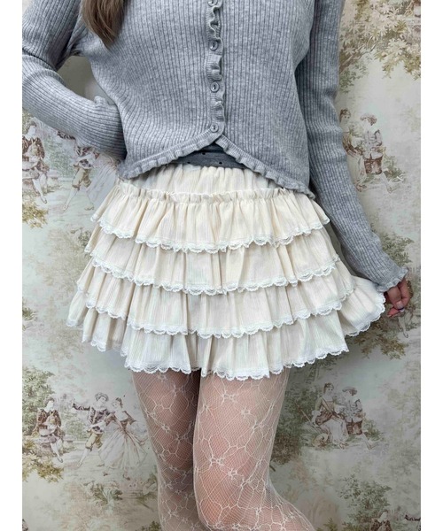 PHILLY（フィリー）の「フェイクスウェードフリルミニスカート（スカート・レディース・ブラウン/アイボリー・FREE）」の20枚目の写真