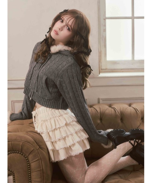 PHILLY（フィリー）の「フェイクスウェードフリルミニスカート（スカート・レディース・ブラウン/アイボリー・FREE）」の22枚目の写真