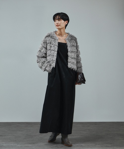 SALON adam et rope'（サロン アダム エ ロペ）の「シャギーファーニットボレロ（カーディガン/ボレロ・レディース・グレー/ピンク・FREE）」の19枚目の写真