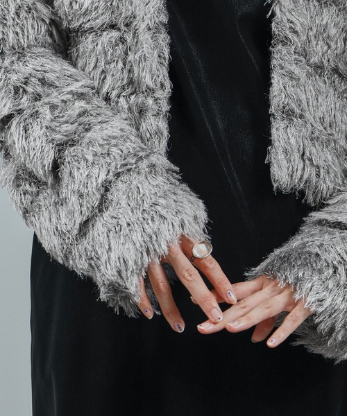 SALON adam et rope'（サロン アダム エ ロペ）の「シャギーファーニットボレロ（カーディガン/ボレロ・レディース・グレー/ピンク・FREE）」の14枚目の写真