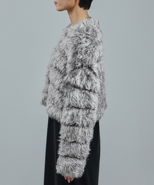 SALON adam et rope'（サロン アダム エ ロペ）の「シャギーファーニットボレロ（カーディガン/ボレロ・レディース・グレー/ピンク・FREE）」の9枚目の写真