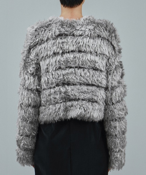 SALON adam et rope'（サロン アダム エ ロペ）の「シャギーファーニットボレロ（カーディガン/ボレロ・レディース・グレー/ピンク・FREE）」の8枚目の写真