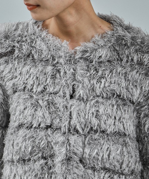 SALON adam et rope'（サロン アダム エ ロペ）の「シャギーファーニットボレロ（カーディガン/ボレロ・レディース・グレー/ピンク・FREE）」の7枚目の写真