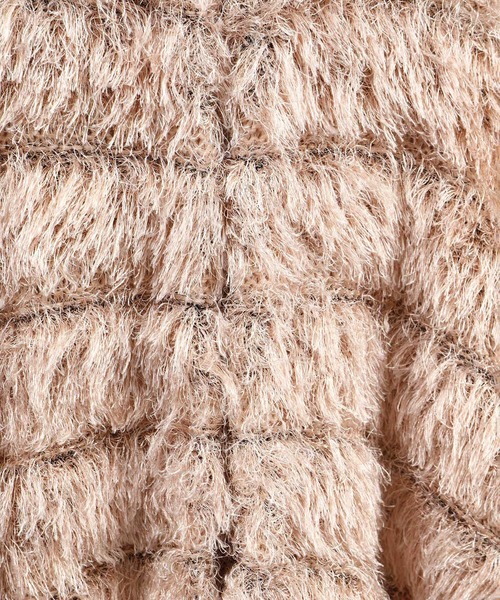 SALON adam et rope'（サロン アダム エ ロペ）の「シャギーファーニットボレロ（カーディガン/ボレロ・レディース・グレー/ピンク・FREE）」の3枚目の写真