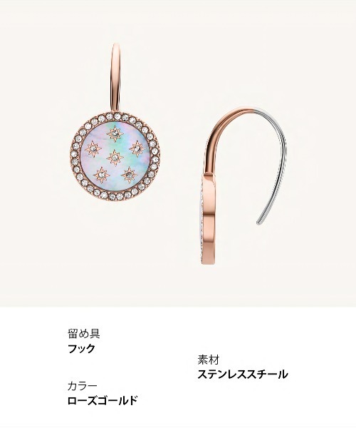 FOSSIL(フォッシル)の「フォッシル アクセサリー レディース ピアス ローズゴールド JF04938791(ピアス(両耳用)・レディース・ピンクゴールド・FREE)」の9枚目の写真