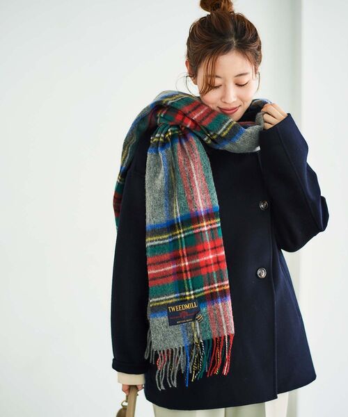 le.coeur blanc(ルクールブラン)の「TWEEDMILLストール(ストール/ショール・レディース・ブラック系その他/グレー系その他/ブラウン系その他3/ベージュ系その他2/ブラウン系その他2/ブルー系その他2/ホワイト系その他2/ベージュ系その他3・FREE)」の4枚目の写真