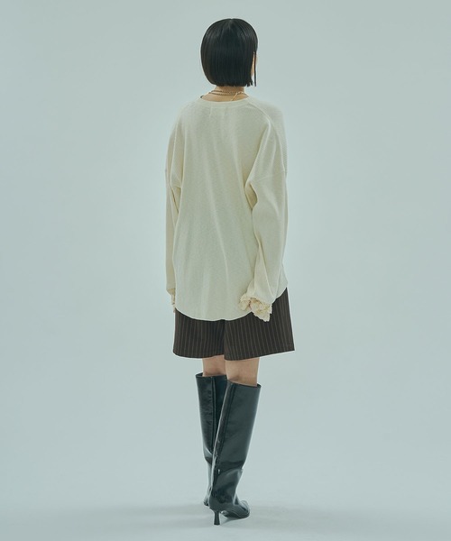セール】(CREOLME)RIB HENRY NECK PULLOVER（Tシャツ/カットソー