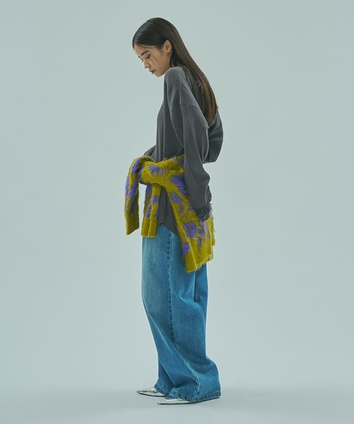 ROSE BUD(ローズバッド)の「(CREOLME)RIB HENRY NECK PULLOVER(Tシャツ/カットソー・レディース・チャコールグレー/オフホワイト/レッド・ONE SIZE)」の18枚目の写真