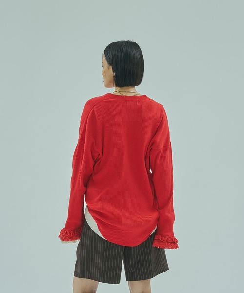 セール】(CREOLME)RIB HENRY NECK PULLOVER（Tシャツ/カットソー