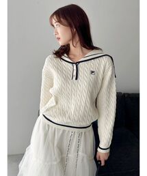 dazzlin | 【FILA別注】セーラーカラーラインニットプルオーバー(ニット/セーター)