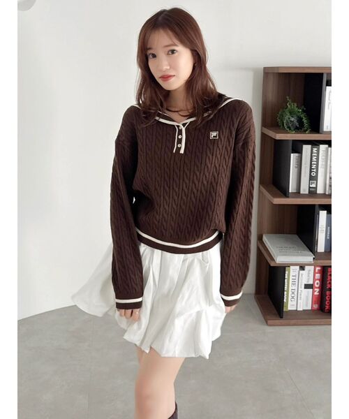 FILA別注】セーラーカラーラインニットプルオーバー（ニット/セーター