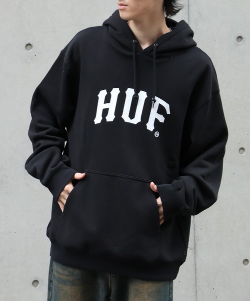 HUF（ハフ）の「【HUF/ハフ】ARCH P/O HOODIE/裏起毛 ロゴプリント プルオーバーパーカー（パーカー・メンズ・ブラック/ブラウン・XL/L/S/M）」の5枚目の写真