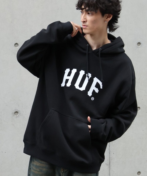 HUF（ハフ）の「【HUF/ハフ】ARCH P/O HOODIE/裏起毛 ロゴプリント プルオーバーパーカー（パーカー・メンズ・ブラック/ブラウン・XL/L/S/M）」の3枚目の写真