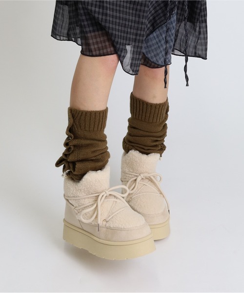 Vini（ヴィニ）の「フリル付きレッグウォーマー（レッグウォーマー・レディース・グレー/ブラック/ホワイト/ブラウン/ダークブラウン/ダークグレー・FREE）」の15枚目の写真