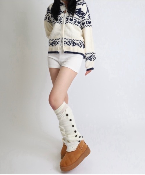 Vini（ヴィニ）の「フリル付きレッグウォーマー（レッグウォーマー・レディース・グレー/ブラック/ホワイト/ブラウン/ダークブラウン/ダークグレー・FREE）」の9枚目の写真