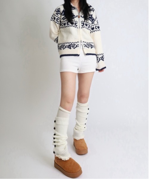 Vini（ヴィニ）の「フリル付きレッグウォーマー（レッグウォーマー・レディース・グレー/ブラック/ホワイト/ブラウン/ダークブラウン/ダークグレー・FREE）」の10枚目の写真