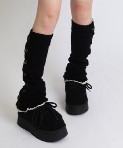 Vini（ヴィニ）の「フリル付きレッグウォーマー（レッグウォーマー・レディース・グレー/ブラック/ホワイト/ブラウン/ダークブラウン/ダークグレー・FREE）」の11枚目の写真