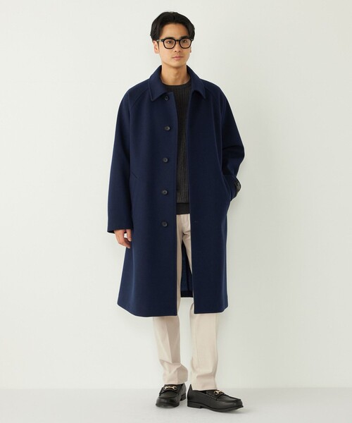SHIPS Colors:ウール ミックス ロングコート（ステンカラーコート