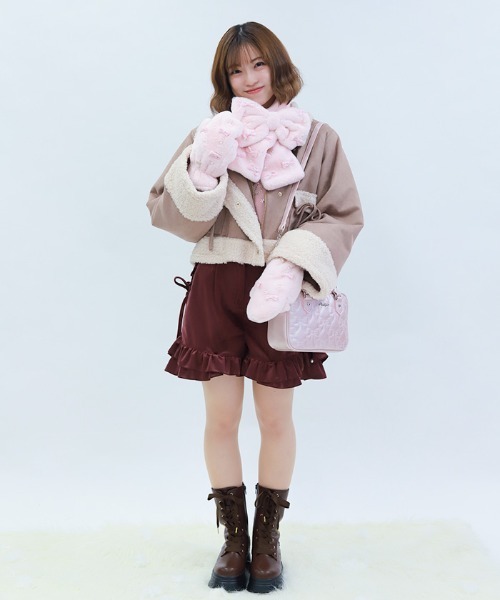 axes femme POETIQUE(アクシーズファムポエティック)の「キルティングチェーンバッグ(ボストンバッグ・レディース・ピンク/ブラック・FREE)」の8枚目の写真