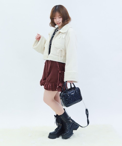 axes femme POETIQUE(アクシーズファムポエティック)の「キルティングチェーンバッグ(ボストンバッグ・レディース・ピンク/ブラック・FREE)」の9枚目の写真