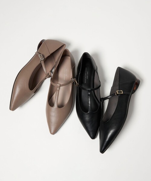 green label relaxing（グリーンレーベルリラクシング）の「ポインテッド Tストラップ フラットシューズ 撥水（その他シューズ・レディース・モカ/ブラック・25cm/24.5cm/24cm/23.5cm/23cm/22.5cm）」の10枚目の写真