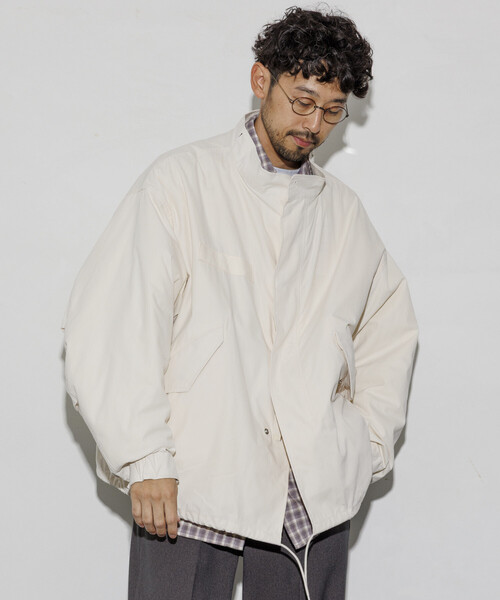 dlo ホワイト ジッパー付きジャケットM セール】M65 ショートモッズコート LINER SET/ベージュ オフホワイト