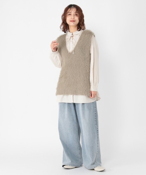 studio CLIP(スタディオクリップ)の「7ゲージフェザーベスト(ベスト・レディース・アイボリー/ベージュ/チャコール・FREE)」の7枚目の写真