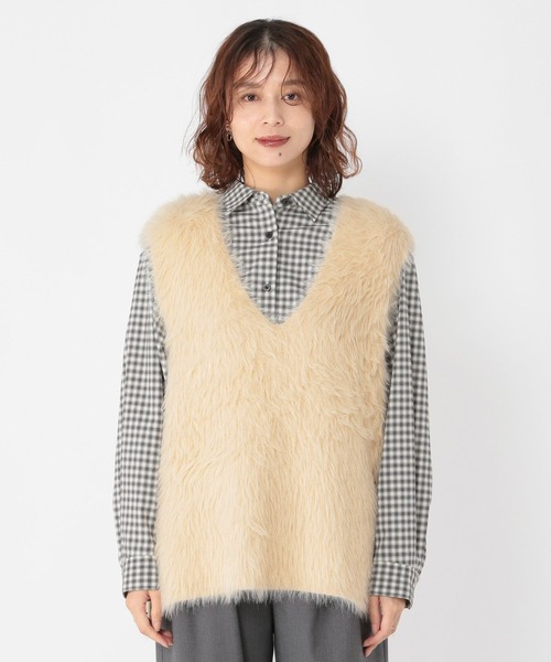 studio CLIP(スタディオクリップ)の「7ゲージフェザーベスト(ベスト・レディース・アイボリー/ベージュ/チャコール・FREE)」の10枚目の写真