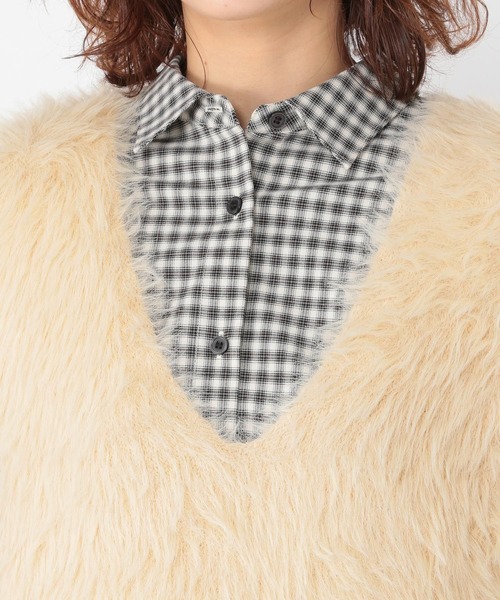 studio CLIP(スタディオクリップ)の「7ゲージフェザーベスト(ベスト・レディース・アイボリー/ベージュ/チャコール・FREE)」の13枚目の写真