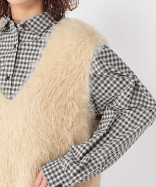 studio CLIP(スタディオクリップ)の「7ゲージフェザーベスト(ベスト・レディース・アイボリー/ベージュ/チャコール・FREE)」の14枚目の写真