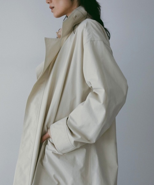 anuke（アンヌーク）の「Standcollar Long Coat（ステンカラーコート・レディース・ブラック/アイボリー・36inch/38inch）」の7枚目の写真