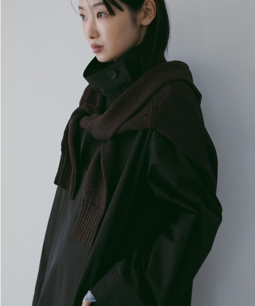 anuke（アンヌーク）の「Standcollar Long Coat（ステンカラーコート・レディース・ブラック/アイボリー・36inch/38inch）」の10枚目の写真
