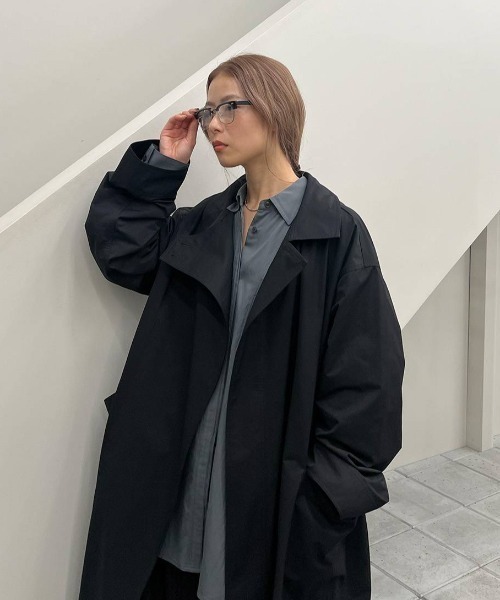 anuke（アンヌーク）の「Standcollar Long Coat（ステンカラーコート・レディース・ブラック/アイボリー・36inch/38inch）」の19枚目の写真