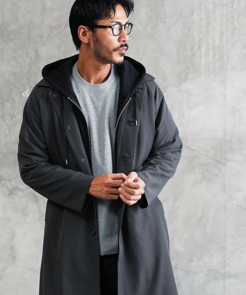 jiggys shop(ジギーズショップ)の「TPU ストレッチ ステンカラーコート スプリングコート(ステンカラーコート・メンズ・ネイビー/グレー/グレー系その他/ライトグレー/ブラック・LARGE/MEDIUM)」の3枚目の写真