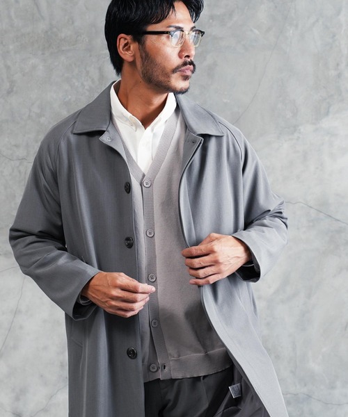 jiggys shop(ジギーズショップ)の「TPU ストレッチ ステンカラーコート スプリングコート(ステンカラーコート・メンズ・ネイビー/グレー/グレー系その他/ライトグレー/ブラック・LARGE/MEDIUM)」の16枚目の写真