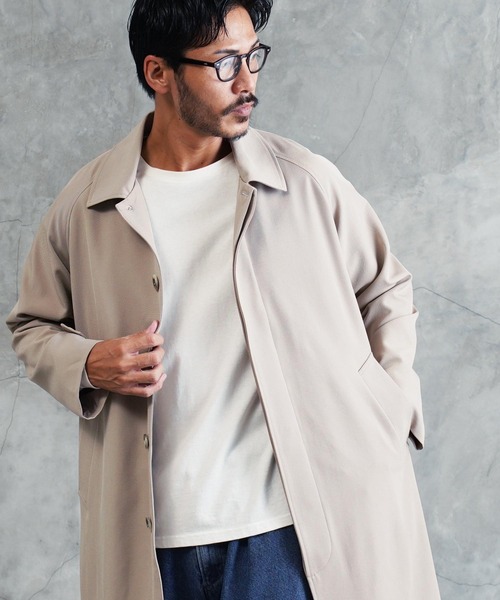 jiggys shop(ジギーズショップ)の「TPU ストレッチ ステンカラーコート スプリングコート(ステンカラーコート・メンズ・ネイビー/グレー/グレー系その他/ライトグレー/ブラック・LARGE/MEDIUM)」の10枚目の写真