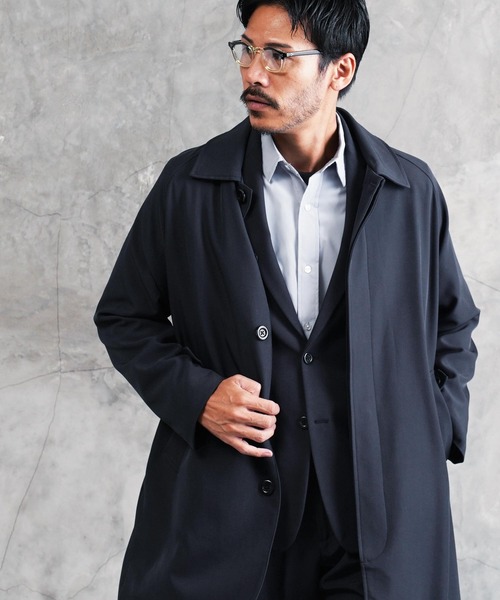 jiggys shop(ジギーズショップ)の「TPU ストレッチ ステンカラーコート スプリングコート(ステンカラーコート・メンズ・ネイビー/グレー/グレー系その他/ライトグレー/ブラック・LARGE/MEDIUM)」の7枚目の写真