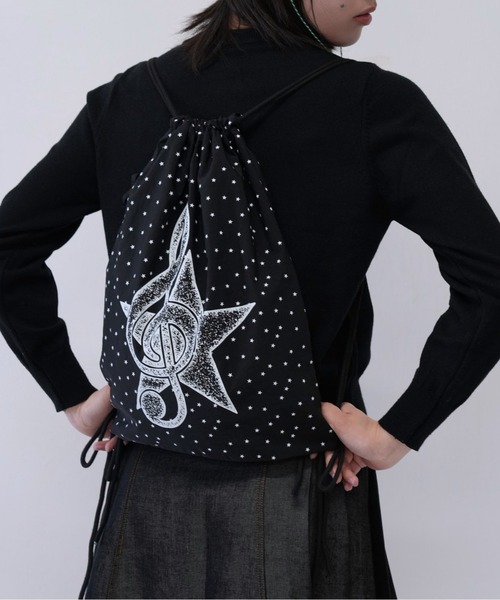 cunii 】音符 モチーフ 巾着 バッグ レディース 韓国 風 ストリート