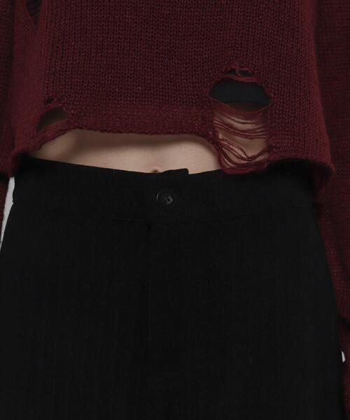 WEGO（ウィゴー）の「WEGO/【25年秋冬新作】ジャガードハイウエストタイトショートパンツ（スラックス・レディース・ブラック・FREE）」の3枚目の写真